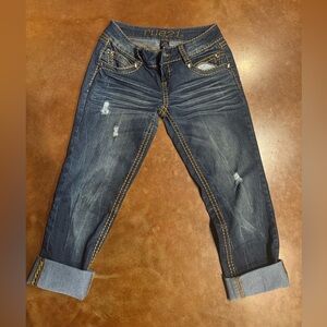 NWOT Rue21 Distressed Dark Blue Ankle Jeans